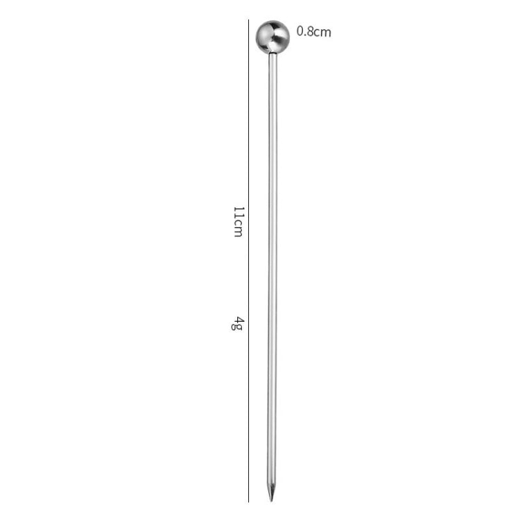 304 Stainless Steel Fruit Needle Dim Sum Decorative Small Sticks, Color: Black