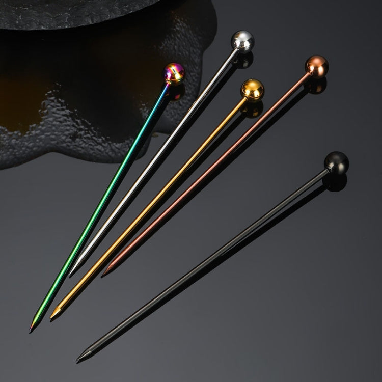 304 Stainless Steel Fruit Needle Dim Sum Decorative Small Sticks, Color: Black