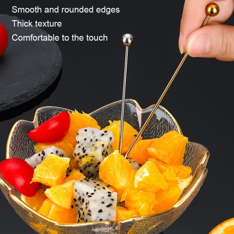 304 Stainless Steel Fruit Needle Dim Sum Decorative Small Sticks, Color: Black
