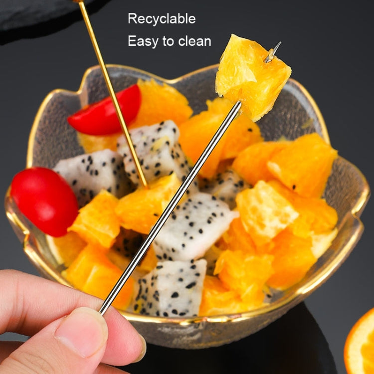 304 Stainless Steel Fruit Needle Dim Sum Decorative Small Sticks, Color: Black