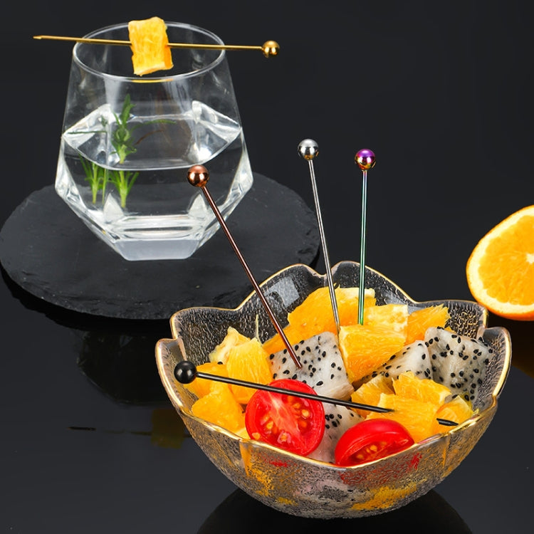 304 Stainless Steel Fruit Needle Dim Sum Decorative Small Sticks, Color: Black