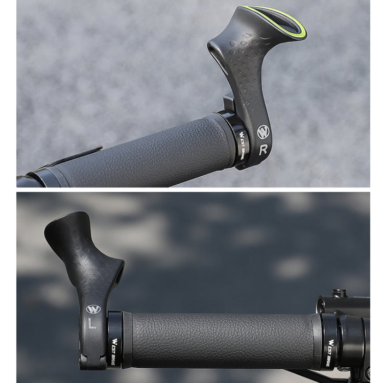 WEST BIKING Bike Cow Horns Fluorescent Deputy Handle Riding Equipment(Black)