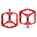 WEST BIKING 3 Bearings Ultralight Carbon Fiber Bushing Mountain Bike Pedal(Red)