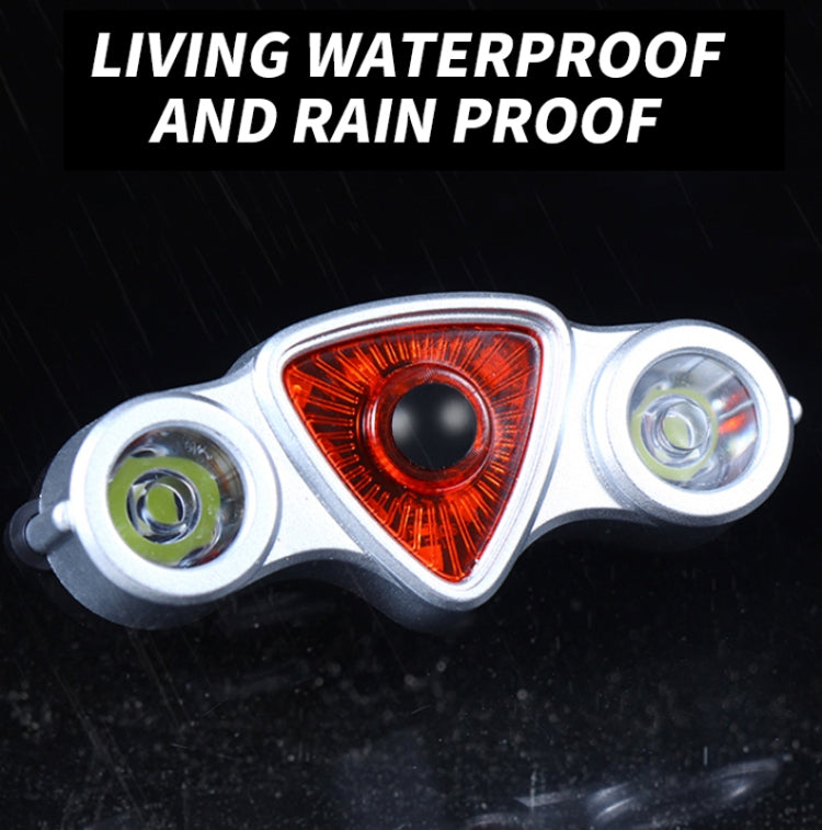 9+2 LED Bicycle Tail Light Rechargeable MTB Road Bike Headlight Warning Light(Color Light+Yellow Light)
