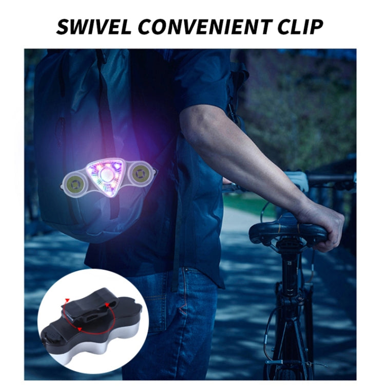 9+2 LED Bicycle Tail Light Rechargeable MTB Road Bike Headlight Warning Light(Color Light+Yellow Light)