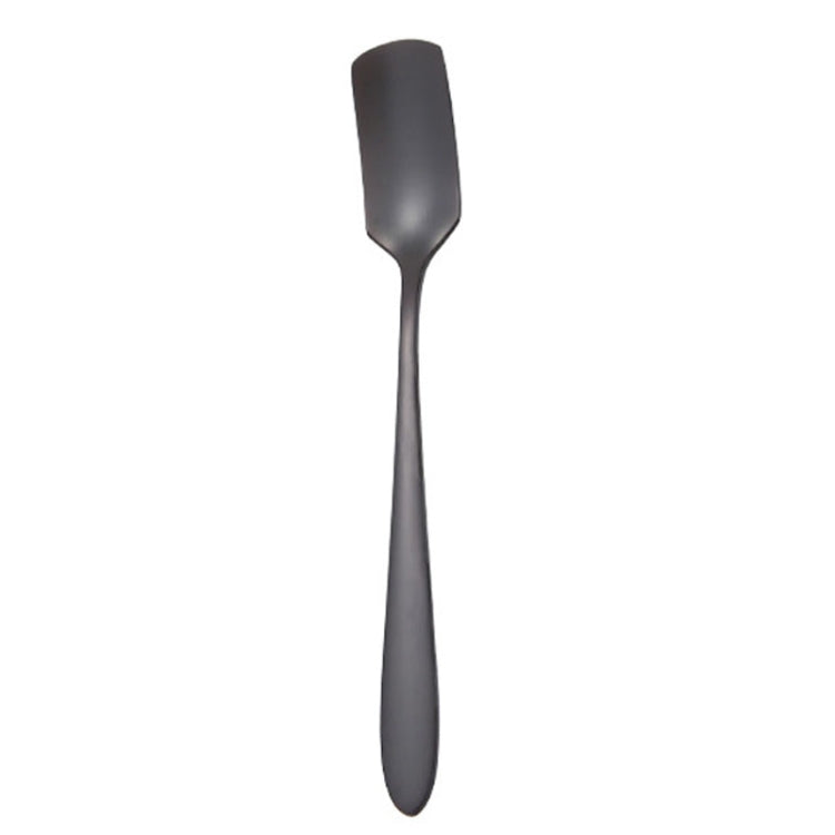 304 Stainless Steel Square Head Spoon Cake Dessert Coffee Small Spoon, Color: Titanium Black