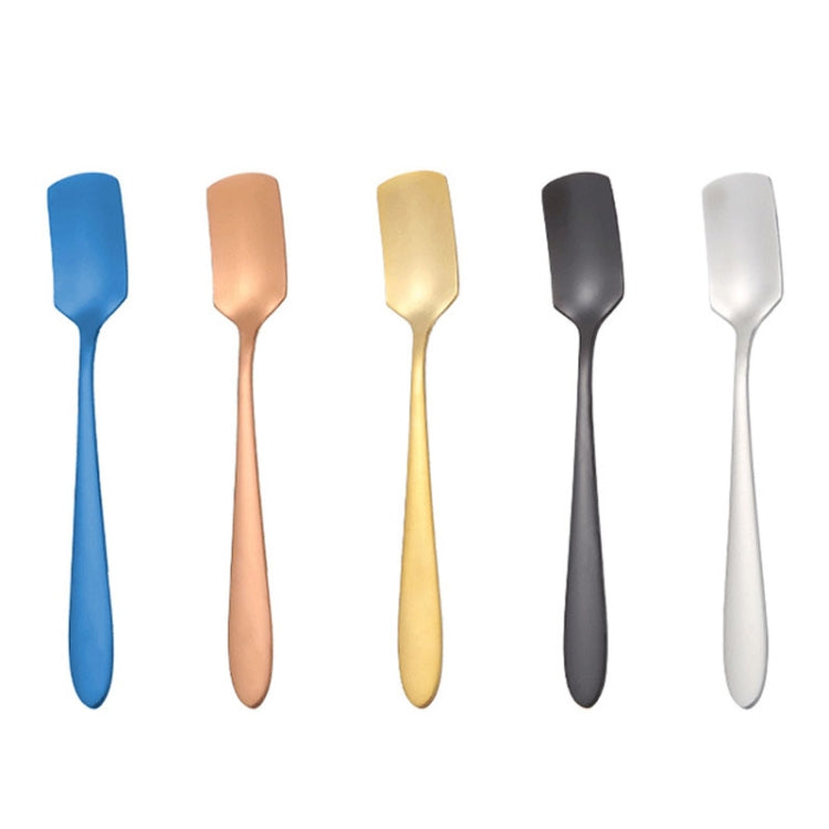 304 Stainless Steel Square Head Spoon Cake Dessert Coffee Small Spoon, Color: Blue