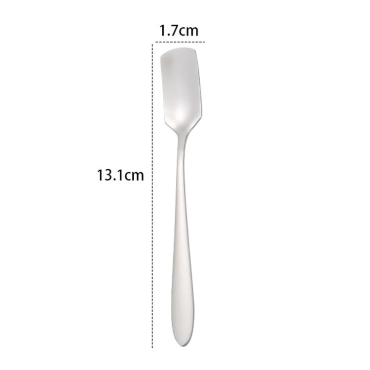 304 Stainless Steel Square Head Spoon Cake Dessert Coffee Small Spoon, Color: Blue