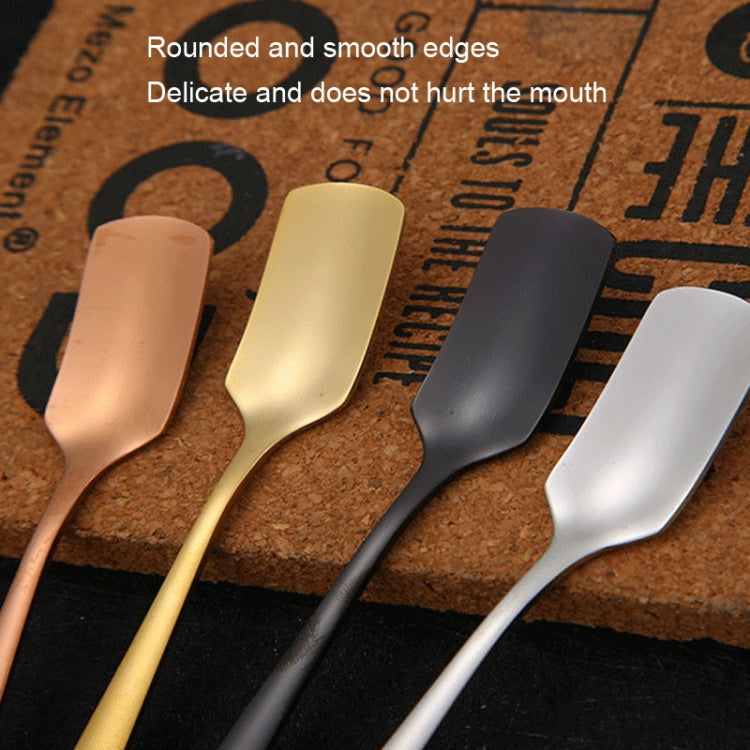 304 Stainless Steel Square Head Spoon Cake Dessert Coffee Small Spoon, Color: Blue