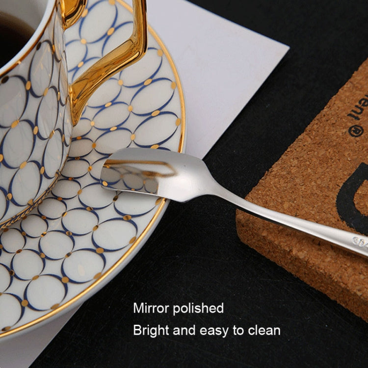 304 Stainless Steel Square Head Spoon Cake Dessert Coffee Small Spoon, Color: Titanium Gold