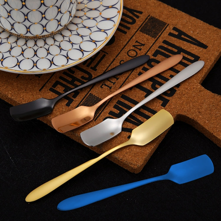 304 Stainless Steel Square Head Spoon Cake Dessert Coffee Small Spoon, Color: Blue