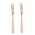 2pcs 304 Stainless Steel Fruit Cake Fork Plating Titanium Tableware, Color: Rose Gold