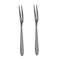 2pcs 304 Stainless Steel Fruit Cake Fork Plating Titanium Tableware, Color: Titanium Black