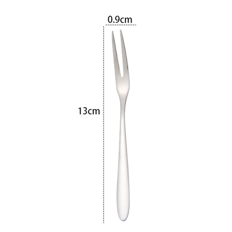 2pcs 304 Stainless Steel Fruit Cake Fork Plating Titanium Tableware, Color: Rose Gold