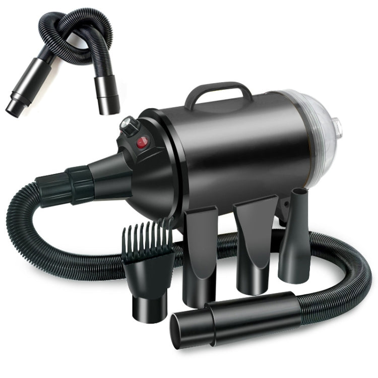 2100W Dog Dryer Stepless Speed Pet Hair Blaster With Vacuum Cleaner 220V UK Plug(Pure Black)
