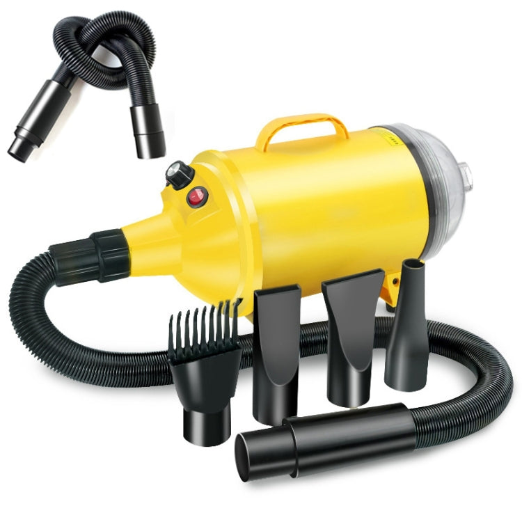 2100W Dog Dryer Stepless Speed Pet Hair Blaster With Vacuum Cleaner 220V AU PLug(Pure Yellow)