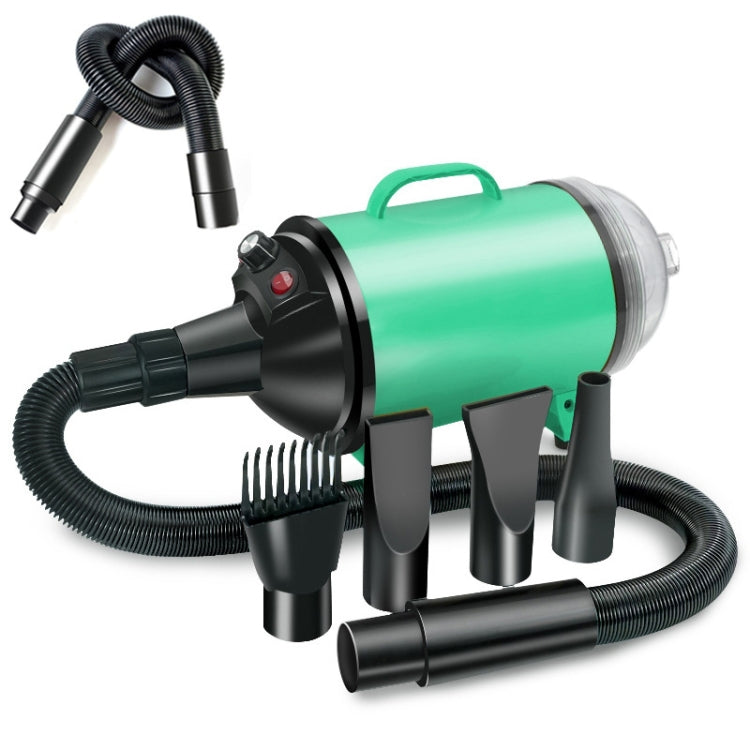 2100W Dog Dryer Stepless Speed Pet Hair Blaster With Vacuum Cleaner 220V AU PLug(Black Green)