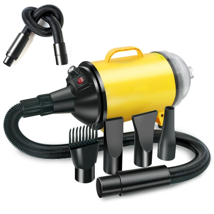 2100W Dog Dryer Stepless Speed Pet Hair Blaster With Vacuum Cleaner 110V US Plug(Black Yellow)
