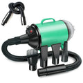 2100W Dog Dryer Stepless Speed Pet Hair Blaster With Vacuum Cleaner 110V US Plug(Black Green)