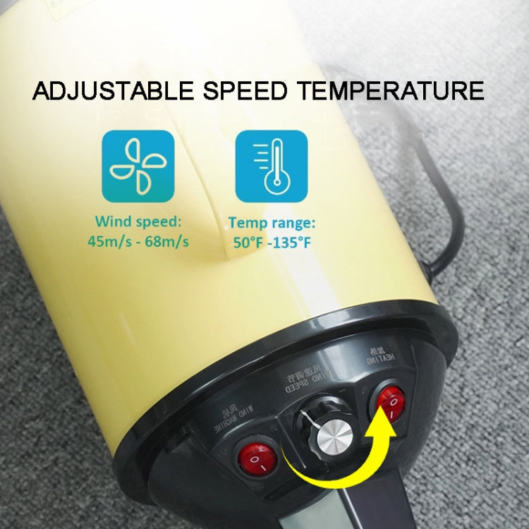2100W Dog Dryer Stepless Speed Pet Hair Blaster With Vacuum Cleaner 220V EU Plug(Black Yellow)