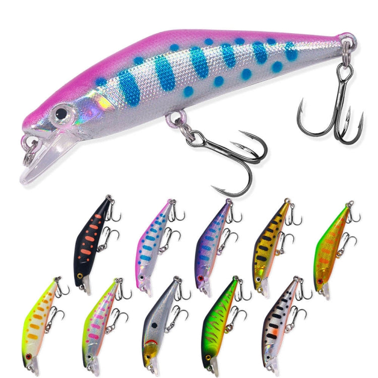 HENGJIA 5.7cm 3.4g Microbe Road Lures Slow Sinking Minnow Fake Bait, Color: 8