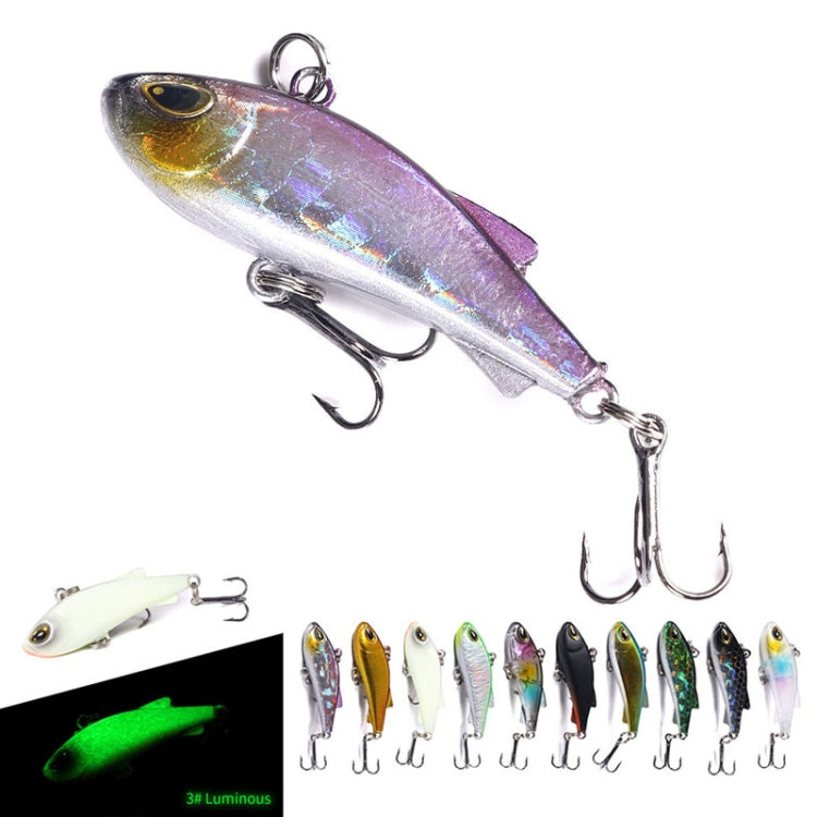 HENGJIA 4cm 4g Submerged Trembler Swimming VIB Luya Fish Bait Microbe Warbler Fake Bait(3 Luminous)
