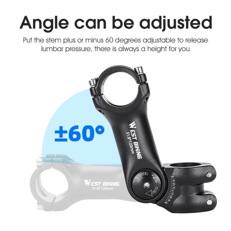WEST BIKING Mountain Bike Adjustable Handlebar Angle Riser Handlebar Lift Accessories 25.4x100mm