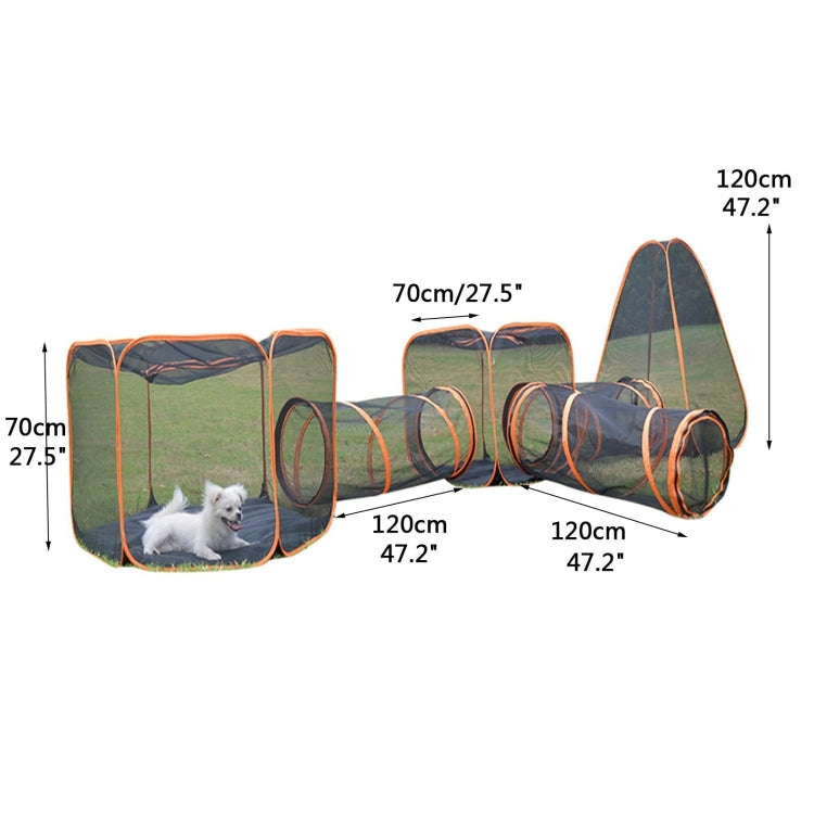 6-in-1 Cat Tent with Tunnel Portable Playpen Play Tents for Indoor and Outdoor(Black)
