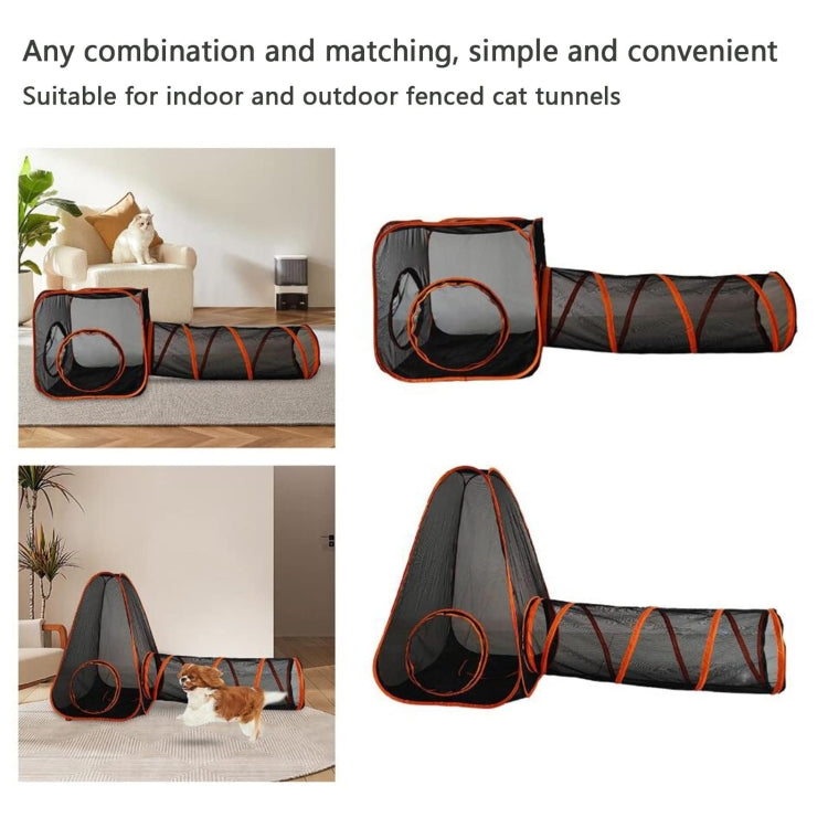 6-in-1 Cat Tent with Tunnel Portable Playpen Play Tents for Indoor and Outdoor(Black)