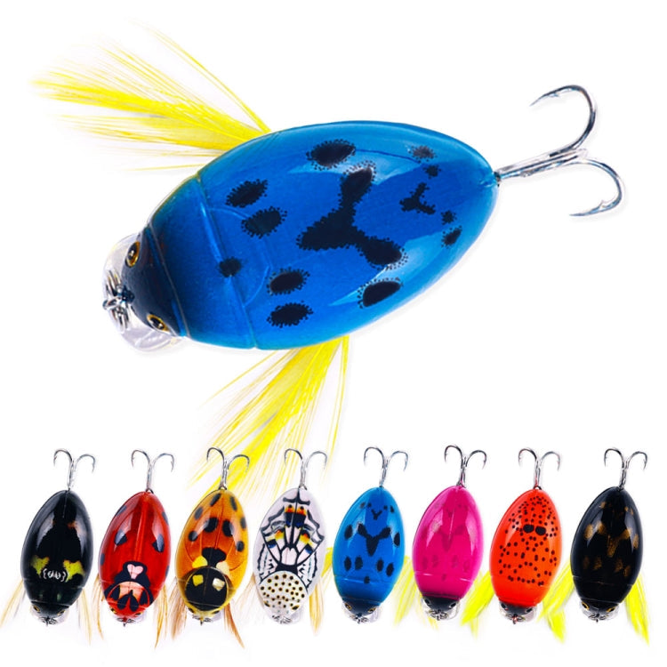 HENGJIA Insect Floating Water Bionic Bait Beetle Water Surface Bass Tap Fake Bait, Color: 8 Colors Boxed