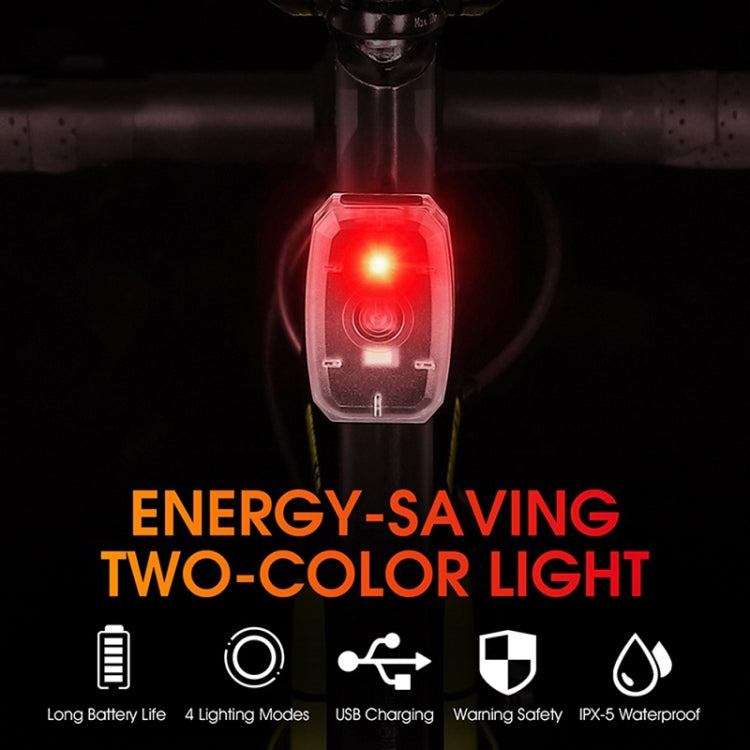 WEST BIKING Mini Bicycle Two-color Tail Light Riding Night Warning Light(Black)