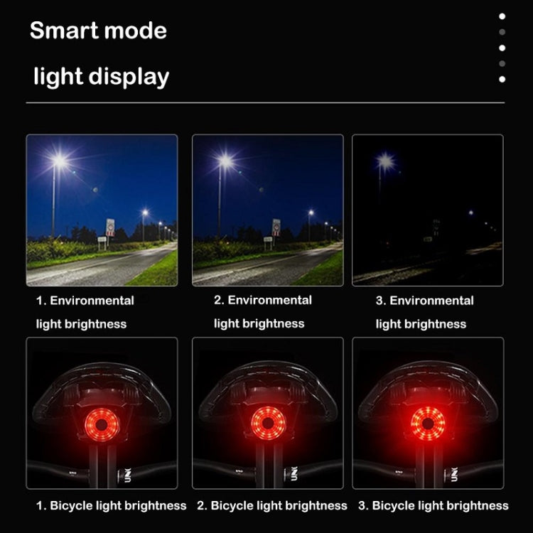 WEST BIKING Bicycle USB Charging Smart Brake Sensor Warning Tail Light(Cushion)