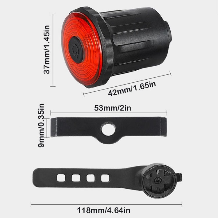 WEST BIKING Bicycle USB Charging Smart Brake Sensor Warning Tail Light(Sit Tube)