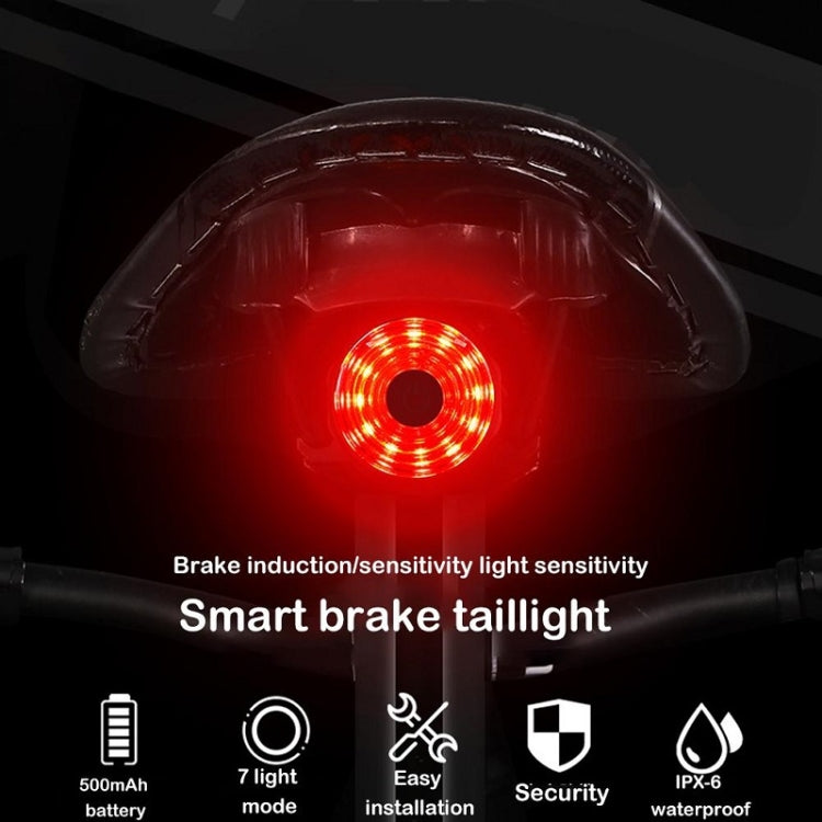 WEST BIKING Bicycle USB Charging Smart Brake Sensor Warning Tail Light(Cushion)