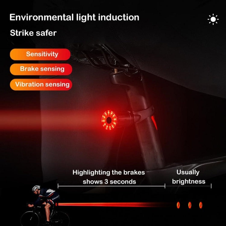 WEST BIKING Bicycle USB Charging Smart Brake Sensor Warning Tail Light(Cushion)