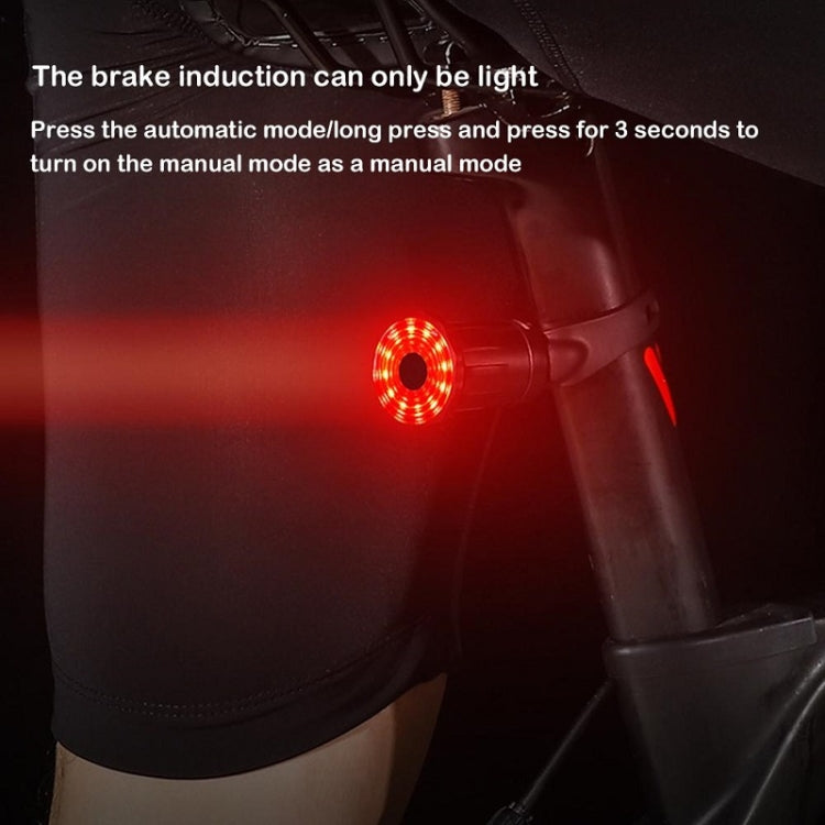 WEST BIKING Bicycle USB Charging Smart Brake Sensor Warning Tail Light(Sit Tube)