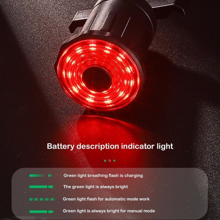 WEST BIKING Bicycle USB Charging Smart Brake Sensor Warning Tail Light(Sit Tube)