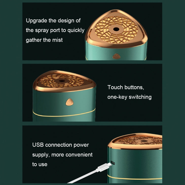 Silent USB Plug-In Silver Ion Purifying Humidifier Household Night Light Atomizer, Color: Electroplated Green