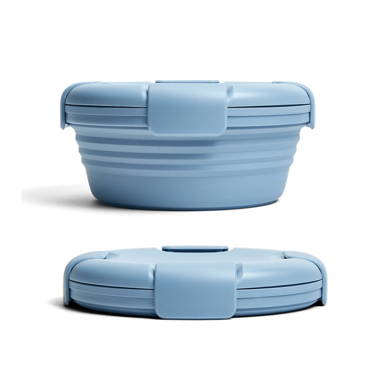 1100ml Silicone Folding Lunch Box  Travel Bowl Microwave & Dishwasher Safe(Blue)