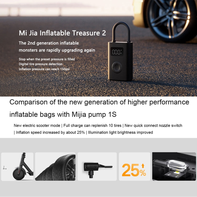 Xiaomi Mijia Portable Universal Car Air Pump Bicycle Tire Pump Electric Air Compressor(Air Pump 2)