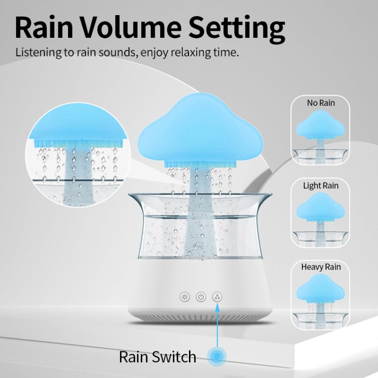CH06 300ml Rain Humidifier Mushroom Cloud Colorful Night Lamp Aromatherapy Machine, Style: With Remote Controller(Light Wood Grain)