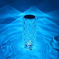 RGB Crystal Rose Atmosphere Table Lamp Bedroom Touch LED Decorative Night Light, Style: Remote Control Model