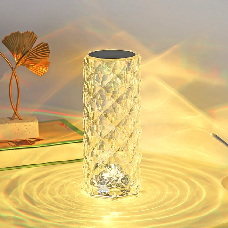 RGB Crystal Rose Atmosphere Table Lamp Bedroom Touch LED Decorative Night Light, Style: Remote Control Model