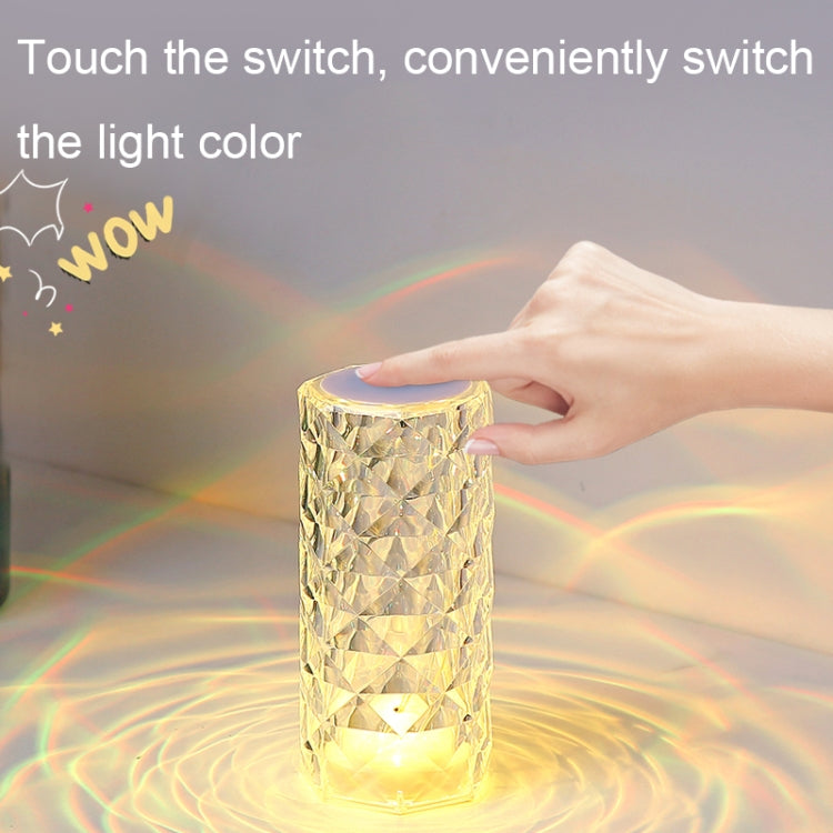 RGB Crystal Rose Atmosphere Table Lamp Bedroom Touch LED Decorative Night Light, Style: Bluetooth Speaker Model