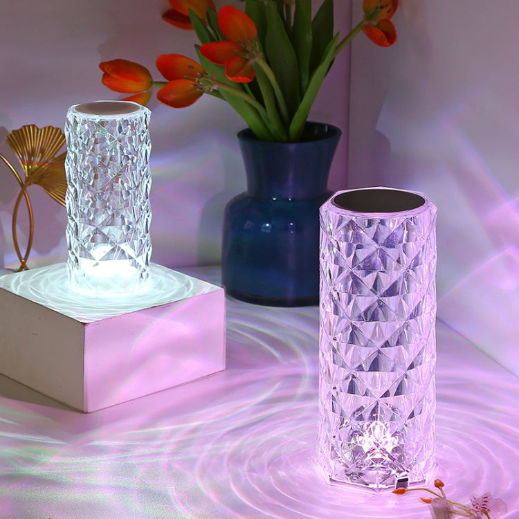 RGB Crystal Rose Atmosphere Table Lamp Bedroom Touch LED Decorative Night Light, Style: Bluetooth Speaker Model