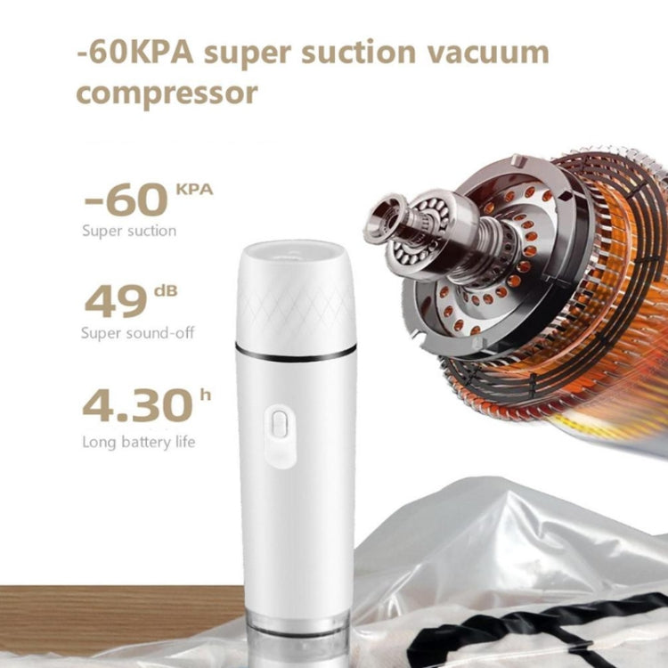 Handheld Vacuum Machine Rechargeable Food Preservation Compression Storage Machine(White)