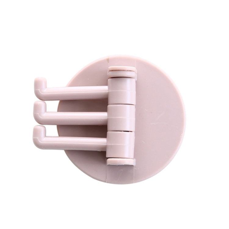 10pcs /Pack 3 Hooks Rotatable Hook Kitchen Bathroom Paste Wall Hook(Random Color)