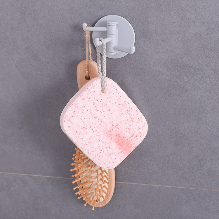 10pcs /Pack 3 Hooks Rotatable Hook Kitchen Bathroom Paste Wall Hook(Random Color)