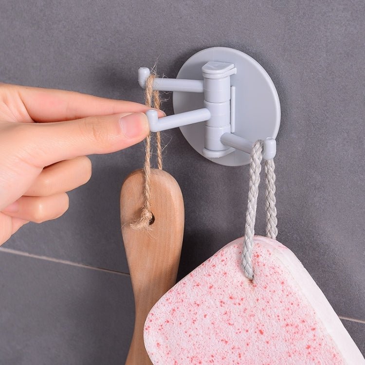 10pcs /Pack 3 Hooks Rotatable Hook Kitchen Bathroom Paste Wall Hook(Random Color)