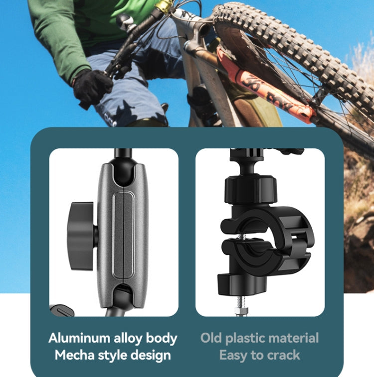 TELESIN  Aluminum Alloy Crab Claw Handlebar Tube Clamp For Sports Camera Mobile Phones